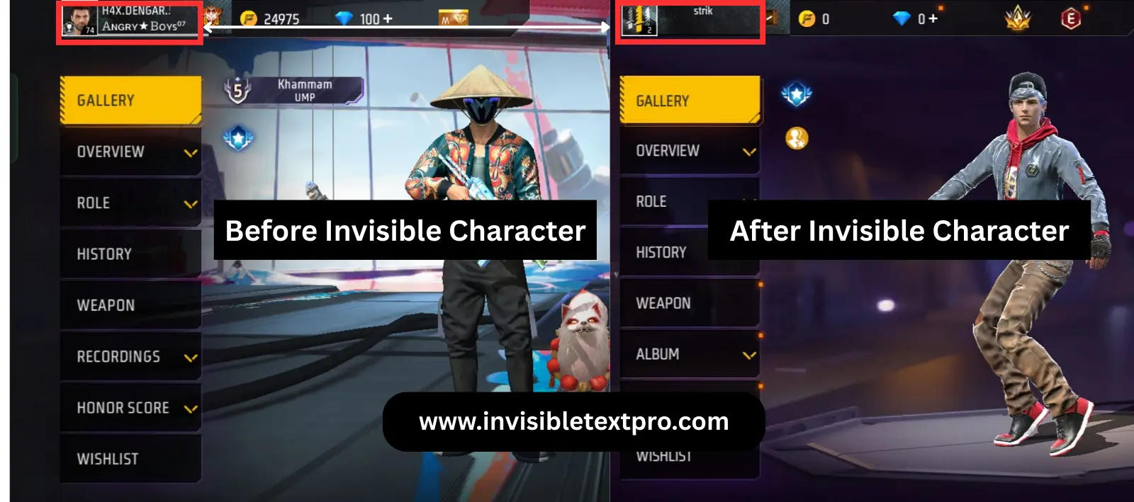 Invisible Space For Free Fire (FF) 1 Free Fire Invisible Space
