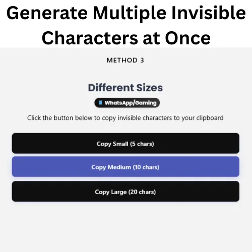 Complete Guide to Invisible Text and Blank Characters in 2025 4 Generate Multiple Invisible Characters at Once